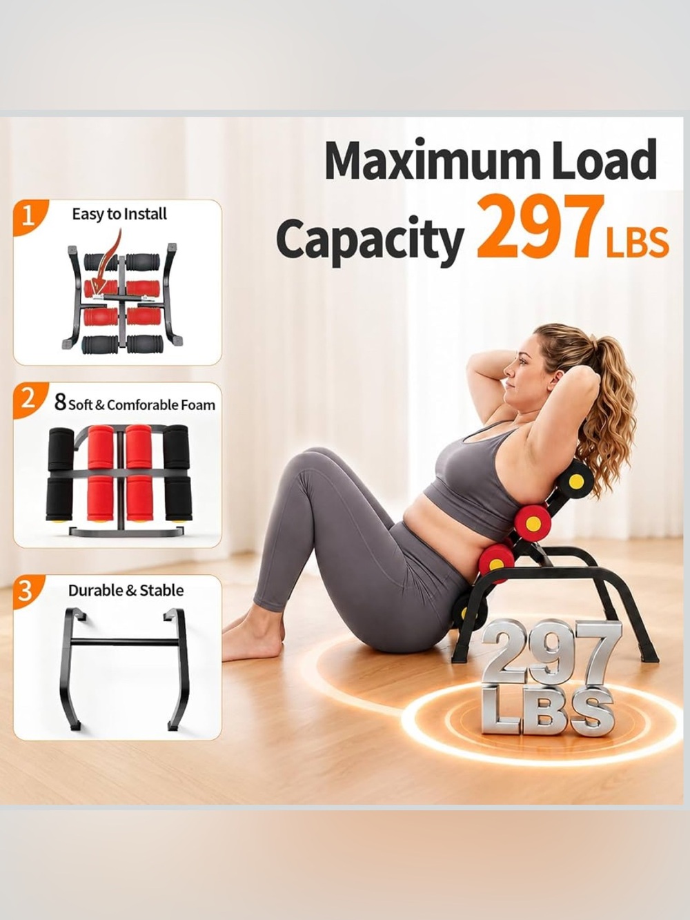 BNIB Mini Inversion Table with Rollers / Back Extension Machine - Picture 3 of 9